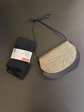 ⭐️ New Girls Tights & EUC Gold and Black Small Crossbody Bag